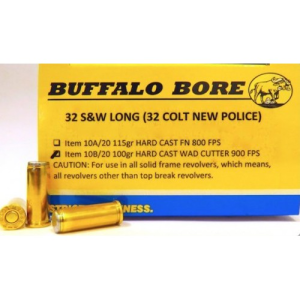BUFFALO BORE 32 S&W Long 100Gr Hard Cast Wadcutter 900FPS 20rd