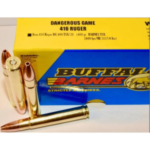 BUFFALO BORE 416 Ruger 400Gr Barnes TSX 2400FPS 20rd