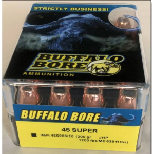BUFFALO BORE 45 Super 200Gr JHP (1200FPS/ME 639 ft lbs) 20rd
