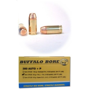 BUFFALO BORE 380 ACP 95Gr FMJ-FN (1150FPS/ME 279 ft lbs) 20rd