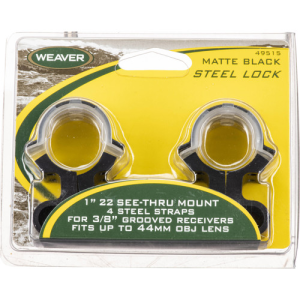 WEAVER 1" 22 Steel-Lock See-Thru Mount | Matte Black