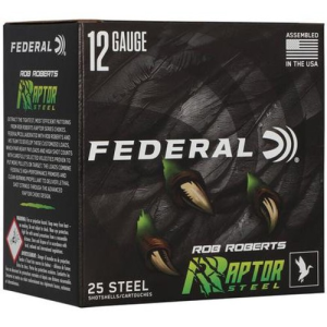 FEDERAL AMMO 12Ga 3" 1 3/8oz 1400FPS #4 Raptor Steel 25rd