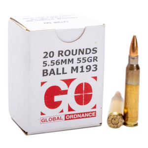 GLOBAL ORDNANCE 5.56x45mm M193 55gr FMJ Brass