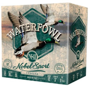 Nobel Sport Italia NOBEL AMMO 12Ga 3" Steel Waterfowl 2Shot 1-1/4oz 25rd - $16.78 at KYGUNCO