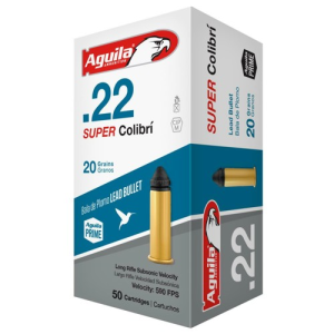 AGUILA AMMO 22 LR Super Colibri 20Gr Subsonic Lead 50rd