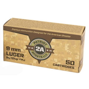 PATRIOT SPORTS 9mm Luger 124Gr Full Metal Jacket 50rd