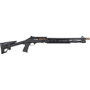 Panzer Arms PAM4CSBBTMFSS M4 Speed Pro 12 Gauge Semi-Auto 3 5+1 18.50 Black Ported Barrel, Black Aluminum Receiver w/Picatinny Rail, M-LOK Handguard, Skeleton Stock, Black Polymer Grip