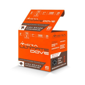 MIGRA AMMO 20Ga Dove 3" 7.5/9 Shot 1-1/4 oz 25rd
