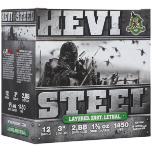 Hevi-Shot HEVI-SHOT 12Ga 3" 1-3/8oz Hevi-Steel #2 & #BB Stack 25rd - $25.81 at KYGUNCO