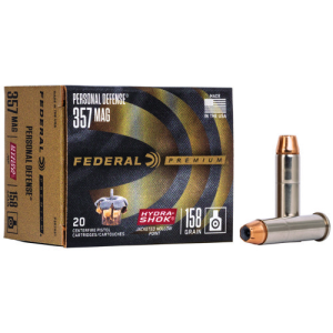 FEDERAL AMMO Personal Defense Hydra-Shok 357 Mag 158Gr Jacketed Hollow Point Ammunition | 20 Round