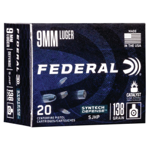 FEDERAL AMMO 9mm 138Gr SJHP 20rd