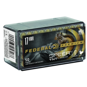 FEDERAL AMMO Premium Varmint & Predator 17 HMR 17gr TNT Hollow Point Ammunition | 50 Rounds