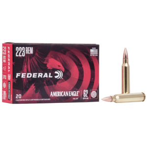 FEDERAL AMMO American Eagle 223 Rem 62gr Full Metal Jacket Brass Rifle Ammunition | 20 Rounds