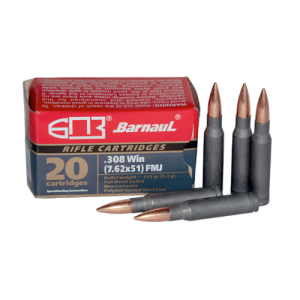 BARNAUL AMMO 308 WIN 145Gr FMJ Poly Coated Steel Case 20rd