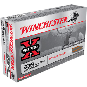 WINCHESTER AMMO 338 Win Mag 200Gr SuperX Power-Point 20rd