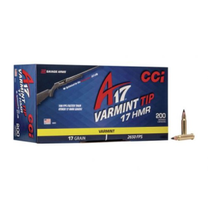 CCI 17 HMR Varmint Tip 17Gr 2650 FPS A17 200 Pack