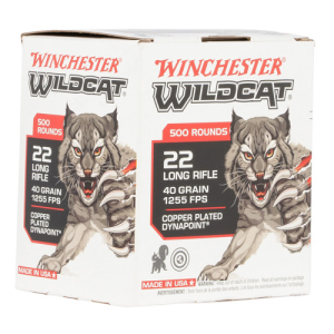 WINCHESTER Wildcat 22 LR 40 gr Copper Plated DynaPoint Ammunition | 500 Rounds