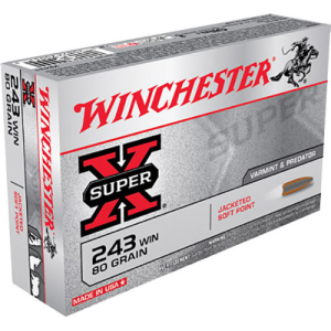WINCHESTER Super X 243 Win 80gr Jacketed Soft Point Ammunition | 20 Rounds