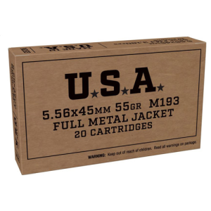 WINCHESTER Service 5.56 NATO 55Gr FMJ Brass Ammunition | 20 Round