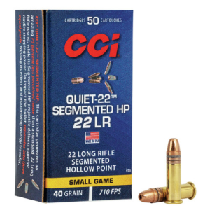 CCI Quiet-22 22LR 40Gr Segmented Hollow Point Small Game Ammunition | 50 Rounds