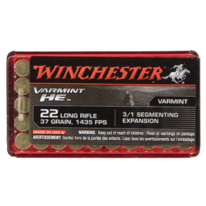 WINCHESTER Varmin HE 22LR 37gr 3/1 Segmenting Expansion Ammunition | 50 Rounds