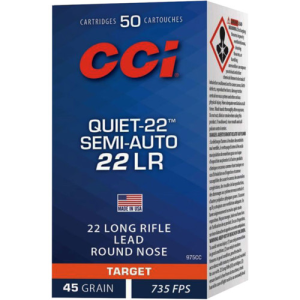 CCI Quiet-22 Target 22LR 45Gr Lead Round Nose Ammunition | 50 Rounds