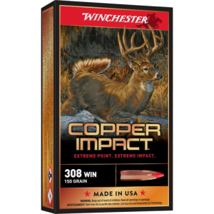 WINCHESTER Copper Impact 308 Win 150 gr Lead Free Ammunition | 20 Rounds