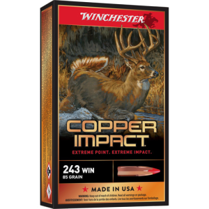 WINCHESTER Copper Impact 243 Win 85gr Lead Free Ammunition | 20 Rounds