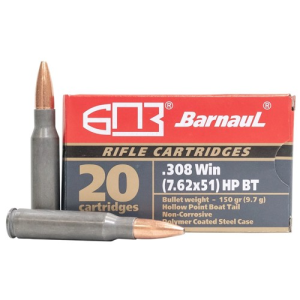 BARNAUL AMMO 308 Win 150Gr HPBT Polycoated Steel Case 20rd