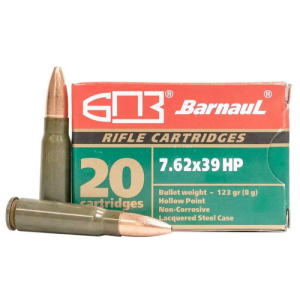 BARNAUL AMMO 7.62x39 123Gr HP Lacquered Steel Case 20rd