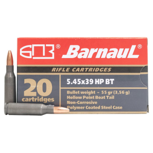 BARNAUL AMMO 5.45x39 55Gr HPBT Polycoated Steel Case 20rd