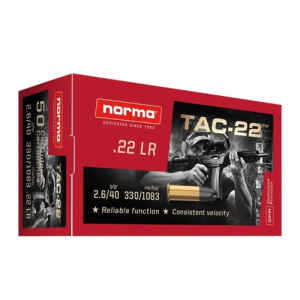 NORMA AMMO TAC-22 22LR 40gr Lead Round Nose Ammunition | 50 Rounds