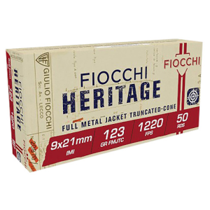 FIOCCHI 9x21mm IMI FMJTC 123Gr 50rd