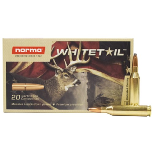 NORMA AMMO Whitetail 300 Win Mag 150gr Pointed Soft Point Brass Rifle Ammunition | 20 Rounds