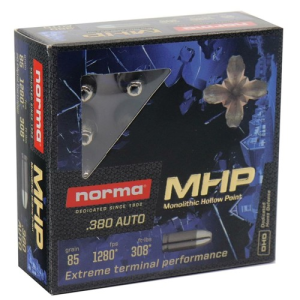 NORMA AMMO 380 Auto MHP 85Gr Monolithic Hollow Point - 20rd