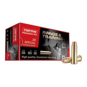 NORMA AMMO Range & Training 38 Special 158gr Full Metal Jacket Ammunition | 50 Rounds