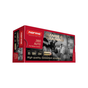 NORMA AMMO 380 Auto Range 95Gr FMJ Brass - 50rd