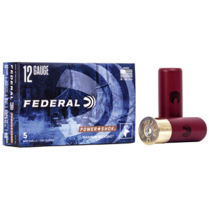 FEDERAL AMMO Power-Shok 12 Gauge 2-3/4" 9 Pellet 00 Buckshot Shotun Ammunition | 5 Rounds