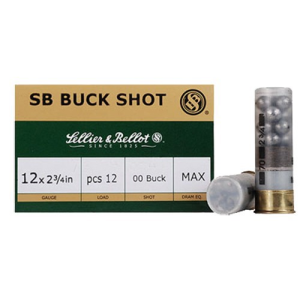 SELLIER BELLOT 12Ga 1 Buckshot 2 3/4" 12 Pellet 1200 FPS 25rd