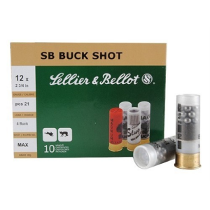 SELLIER BELLOT 12Ga 4 Buckshot 2 3/4" 21 Pellet 1200 FPS 10rd