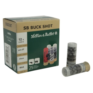 SELLIER BELLOT 12Ga 4 Buckshot 2 3/4" 27 Pellet 1185 FPS 10rd