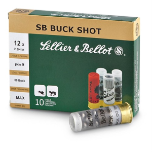 SELLIER BELLOT 12Ga 00 Buckshot 2 3/4" 12 Pellet 1200FPS 10rd