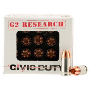 G2 RESEARCH Civic Duty 380 ACP 64 gr Copper Expansion Projectile Ammunition | 20 Rounds