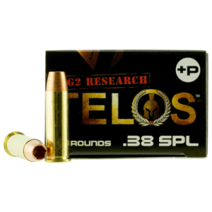 G2 RESEARCH Telos 38 Special +P 105 gr Fracturing Copper Hollow Point Ammunition | 20 Rounds