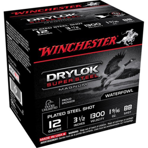 WINCHESTER AMMO 12Ga Drylok Super Steel Mag 3-1/2" BB Shot 25rd