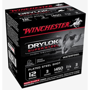 WINCHESTER AMMO 12Ga Drylok Super Steel HV 3" 3 Shot 25rd