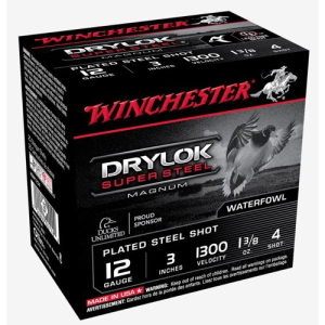 WINCHESTER AMMO 12Ga Drylok Super Steel Mag 3" 4 Shot 25rd