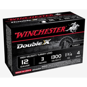 WINCHESTER Double X 12 Gauge 3" 1-3/4oz #4 High Velocity Turkey Load Shotgun Ammunition | 10 Rounds