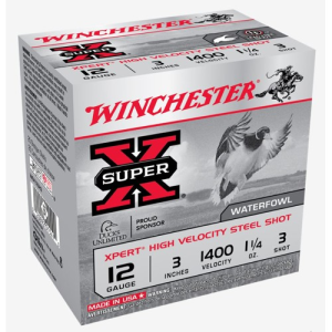 WINCHESTER AMMO 12Ga SuperX HV Steel Shot 3" 3-Shot 25rd