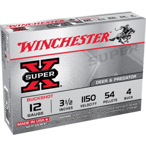 WINCHESTER AMMO 12Ga SuperX BuckShot 3-1/2" 4-Buck 5rd